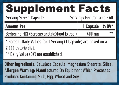 Berberine HCL 400 мг - 60 веган капс